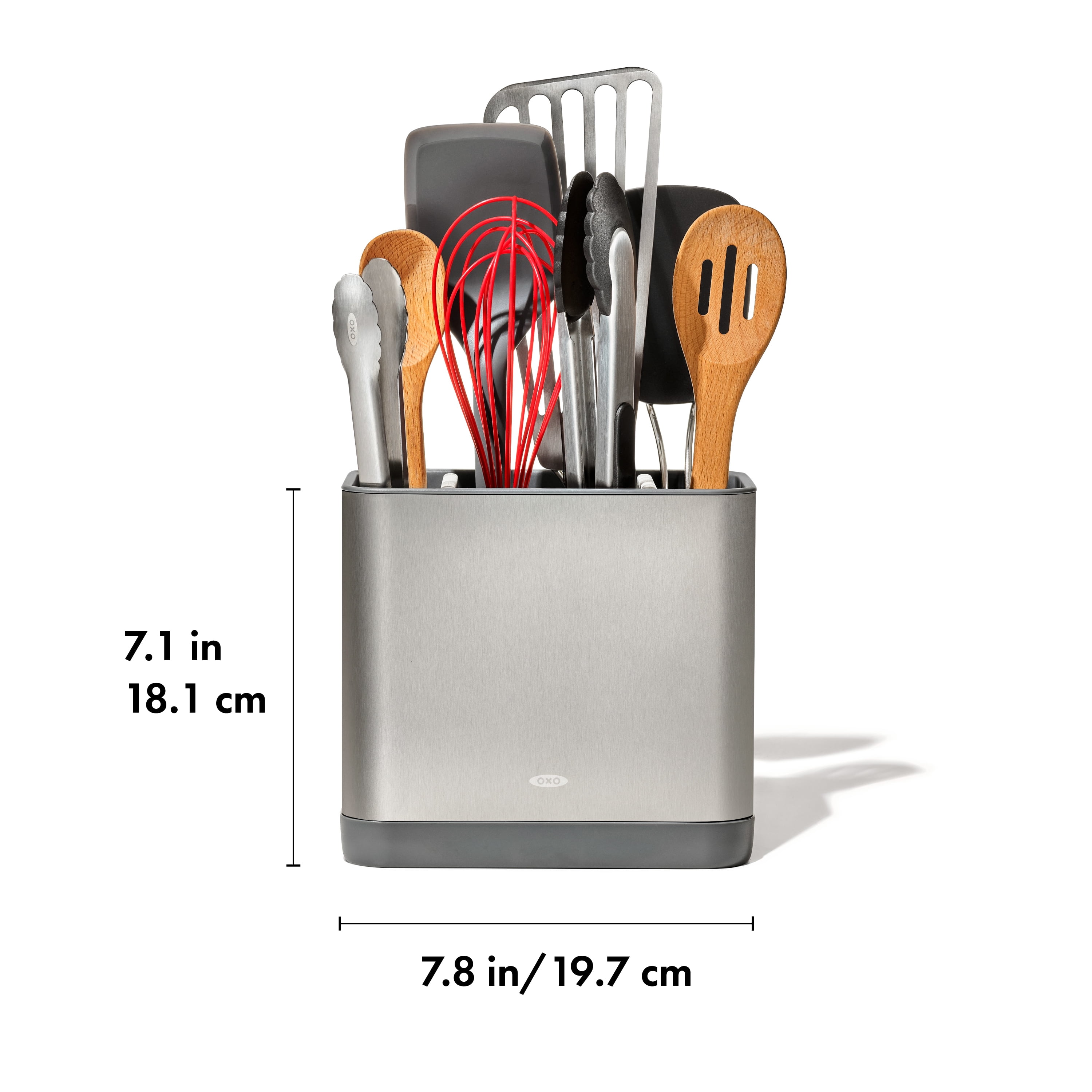 OXO Stainless Steel Large Adjustable Kitchen Utensil Holder