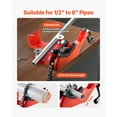 thumbnail image 4 of CAFORKP Industrial Pipe Chain Vise, Cast Iron Base, 34.6 Inch Rugged Chain, 1/2-8 Inch Pipe Clamping, 4 of 11