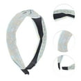 thumbnail image 3 of Unique Bargains 1 Pc Grace Porcelain Pattern Wide Cross Knot Headbands for Women Blue, 3 of 6