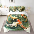 thumbnail image 2 of YST Koi Fish 7-Piece Comforter Set, Ocean Marine Theme, Full, Green Orange Beige, 2 of 4