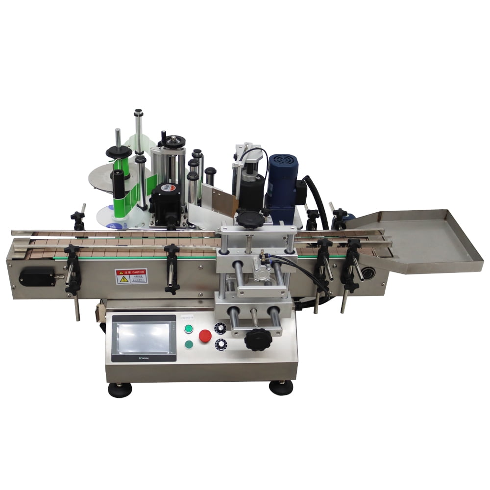 Conveyor Round Bottle High Speed Marking Labeling Machine Automatic Round Bottle Label Applicator Desktop Labeler Maker with Emergency Stop Switch and Touch Screen 110V 20-30PCS/min