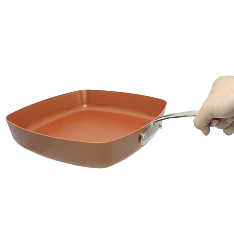 Red Copper 10 inch Pan by Bulb Head Ceramic Copper Infused Non-Stick Skillet  Scratch Resistant without PFOA and PTFE 