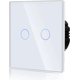 thumbnail image 1 of Touch switch communicates wall compatible with LED lights engraving tempered crystal panel with backlit buttons 86 mm 2 digits 1 way white, 1 of 4