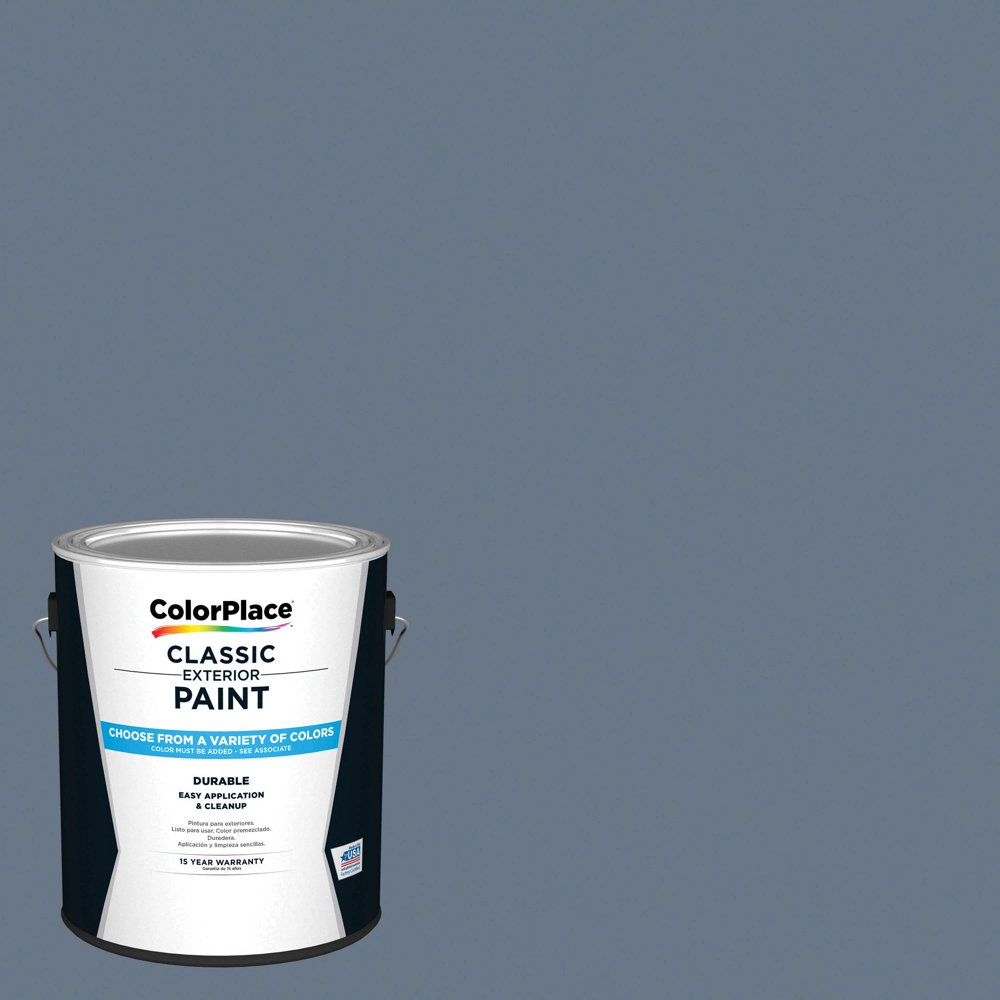 ColorPlace Classic Exterior House Paint, Mountain Slate Blue, Flat, 1 Gallon