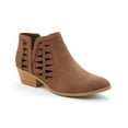 thumbnail image 2 of Soda Chance Cut Out Perf Ankle Boots Open Side Stacked Heel Fashion s (Light Brown Dist, 9), 2 of 2