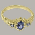 thumbnail image 6 of LBG British Made 10k Yellow Gold Natural Tanzanite Womens Anniversary Ring - 33 size options - Size 10, 6 of 9