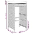 thumbnail image 2 of vidaXL Garden Bar Stool Set of 2 Grey PE Rattan 15.7 x 15.7 x 29.9 in, 2 of 8