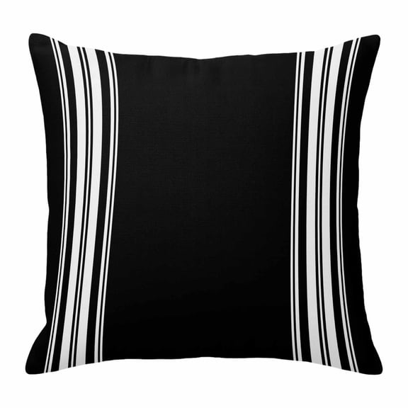 Pillow Covers 20x20 Inch, Black Striped Linen Pillowcase with Invisible Zipper, Farmhouse Black White Stripes Decorative Throw Pillow Covers Cushion Case for Couch Sofa Bed Living Room