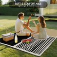 thumbnail image 4 of Beige Outdoor Rug for Patio/Deck/Porch, Non-Slip Large Area Rug 5 x 7 Ft, Modern Abstract Art Farmhouse Striped Indoor Outdoor Rugs Washable Area Rugs, Reversible Camping Rug Carpet Runner, 4 of 8