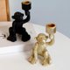 thumbnail image 2 of Fun Gift Candle Holder Animal Theme for Household, Birthday, Party, Wedding Funny Monkey Celebration Household gold, 2 of 4