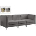 thumbnail image 3 of Meridian Furniture Canapé Modulaire en Velours Gris Alina, 3 of 17