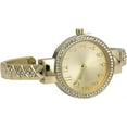 thumbnail image 4 of Blekon Collections Womens 32mm Case Plaided Designed Rhinestone Cuff Bangle Watch, 4 of 5