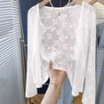 thumbnail image 2 of Lmueinov Womens Plus Size Lace Cardigan Sweaters Sheer Long Sleeve Open Front Lightweight Cover Up Trendy Scalloped Hem Summer Beach Top S-5XL, 2 of 8