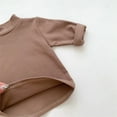 thumbnail image 6 of Hjtefg Kids' Semi-Turtleneck Tee - Korean Style Striped Long Sleeve Blouse, Cozy Winter Base Layer,Color: Coffee Size: 18-24 Months, 6 of 6