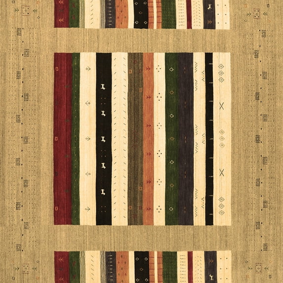 Ahgly Company Indoor Square Abstract Brown Contemporary Area Rugs, 4' Square