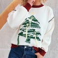 thumbnail image 4 of successthop Christmas Ugly Sweater Women Knit Long Sleeve Tops Crewneck Pullover Knitwear Ribbed Cuff Print Clothes L, 4 of 5