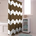 thumbnail image 6 of Shower Curtains Brown and White Stripes Bath Curtain Sea Wave Waterproof Bathroom Shower Curtain Set with Hooks Decoration 72 x 84 Inches, 6 of 7