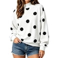 thumbnail image 2 of WCJM Women Graphic Print Oversized Mock Neck Pullover Drop Shoulder Long Sleeve Loose Fall Sweatshirt Top, 2 of 4