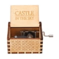 thumbnail image 4 of Caja de música con manivela de mano, caja de música portátil de madera de estilo Retro, caja de música con diseño de Castillo en el cielo, decoración del hogar para regalos, 4 of 14