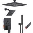 thumbnail image 5 of Shower Faucet Set Matte  Shower System Push Button Diverter Shower Faucet with in Handheld Ceiling Mount  Shower Head with  Wall Mount Shower Head, 5 of 6