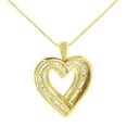 thumbnail image 3 of 14K Yellow Gold Plated .925 Sterling Silver 1 3/8 Cttw Baguette Diamond Composite Heart 18" Inch Pendant (I-J Color, I1-I2 Clarity), 3 of 7