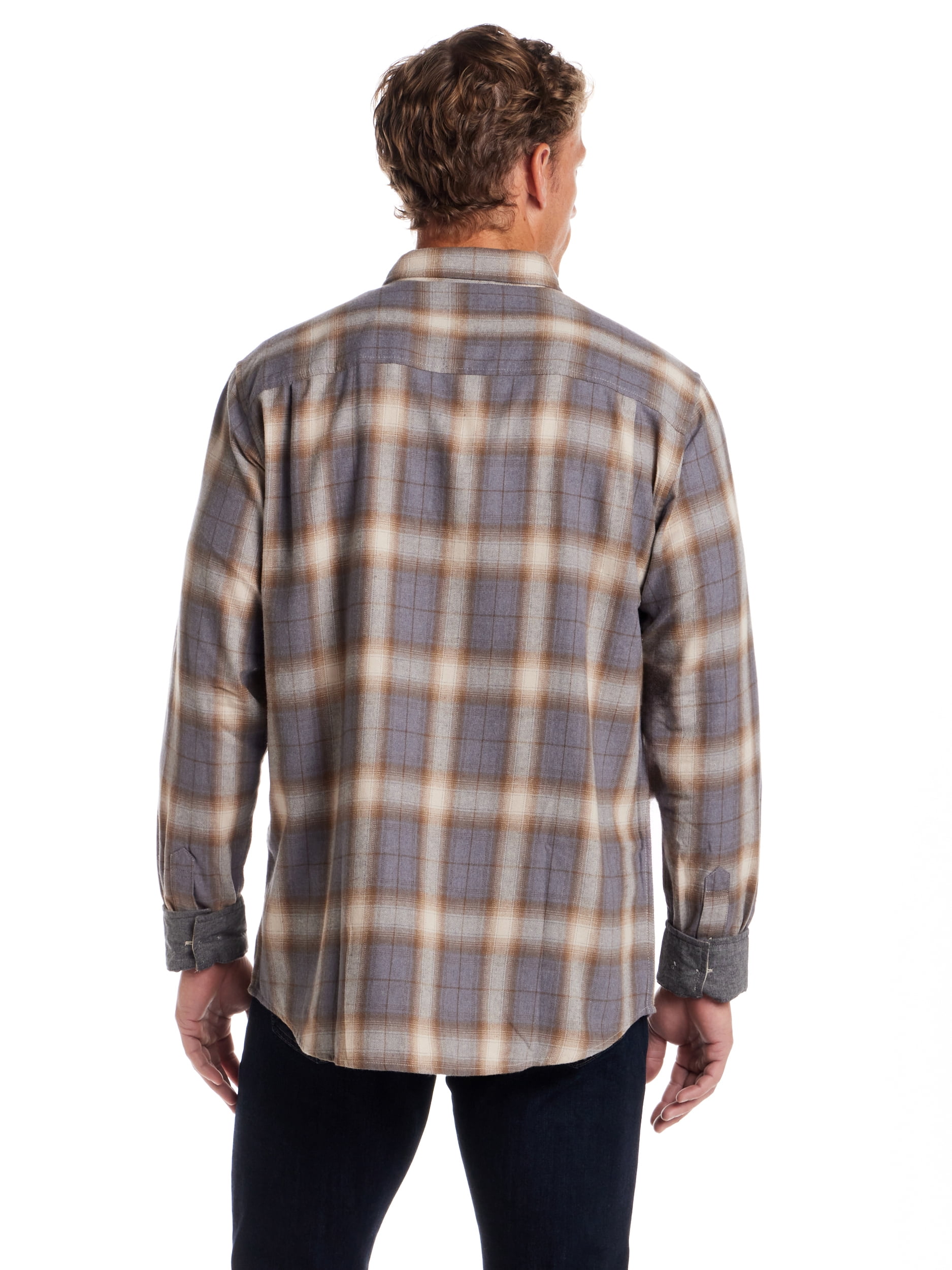 Frontier Threads Men's Long Sleeve Button Down Traditional Plaid Flannel