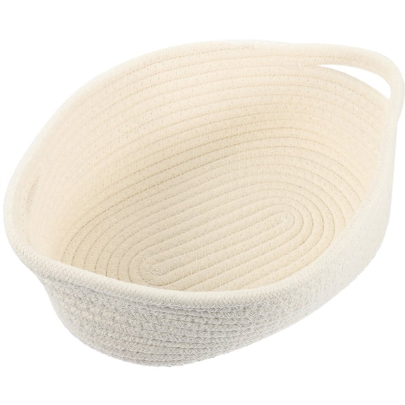 WEUVEB Practical Cotton Rope Woven Basket White for Everyday Storage