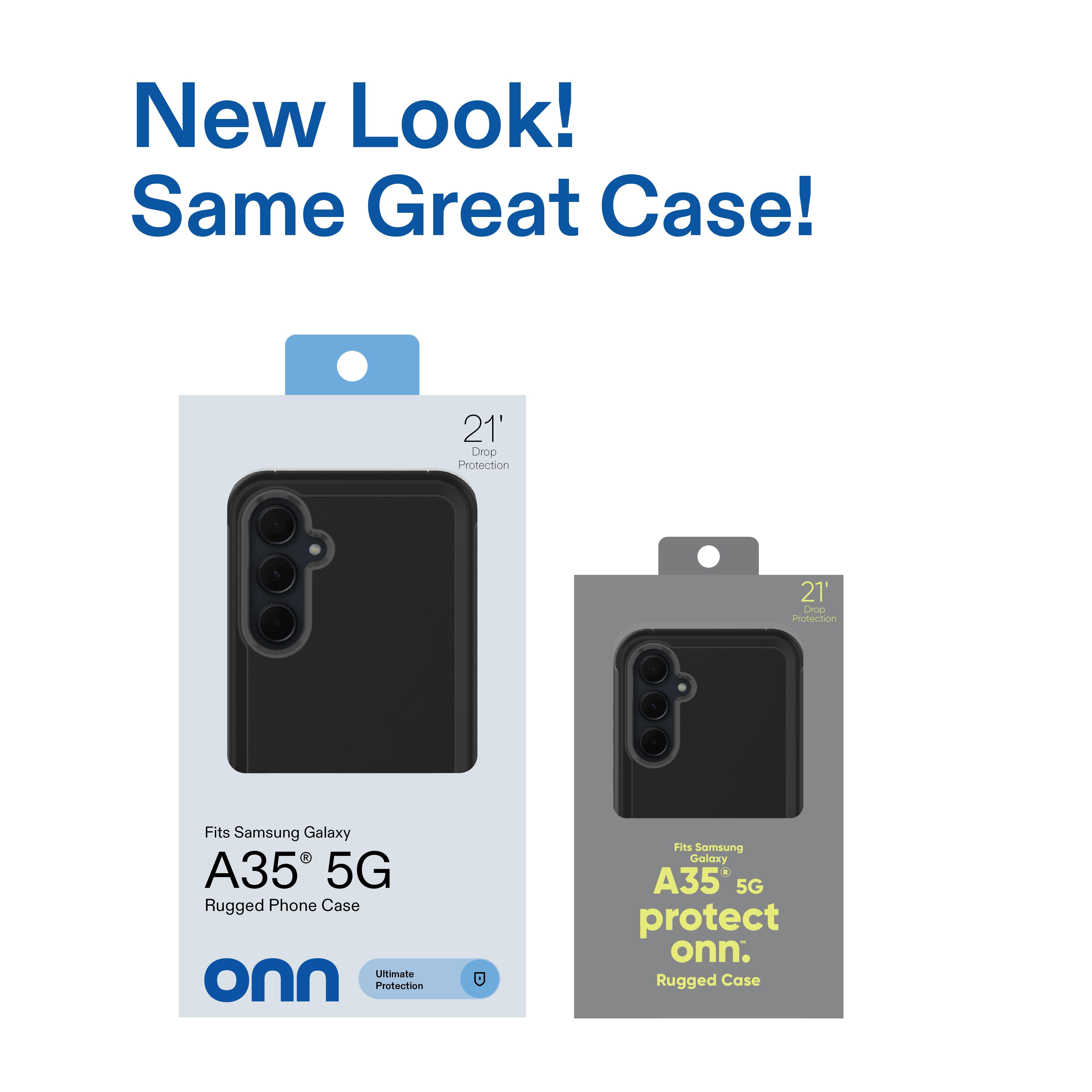 onn Rugged Phone Case for Samsung Galaxy A35 5G – Black/Gray