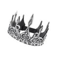thumbnail image 1 of kurtrusly King Crown for Men Birthday for Men Medieval for Prom Party Ancient silver, 1 of 8