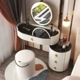 thumbnail image 3 of Mesa de maquillaje de lujo con luz integrada, tocador de vidrio, dormitorio, apartamento pequeño, almacenamiento nórdico minimalista moderno, 3 of 4