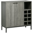 thumbnail image 1 of HOMCOM Modern Buffet Cabinet with 12 Red Wine Glasses Rack, 8-Grid Wine Rack, and Adjustable Shelves, Grey, 1 of 10