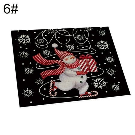 

Wanwan Christmas Santa Elk Snowman Placemat Pad Dining Table Insulation Mat Home Decor