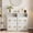 Antique White 4 drawers, variant on Gaderth Shoe Cabinet with Flip Drawers, Wooden Shoe Rack Cabinet, Shoe Storage Cabinet with Adjustable Shelves & Open Storage, Flower Pattern & Diamond Handle for Entryway, Hallway
