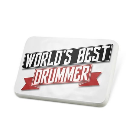 Porcelein Pin Worlds Best Drummer Lapel Badge – (Best Drummers In The World Today)