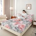 thumbnail image 4 of Castle Fairy Chic Flower 4-Piece Full Size Sheets for Teens Women Men,Vintage Rustic Flower Bed Sheets,Botanical Plants Lightweight Sheet Sets,Breathable Home Decor, 4 of 7
