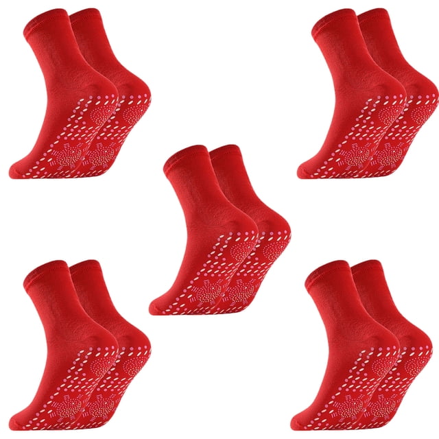 Mikilon Self-heating Socks To Keep Warm In Winter For Men And Women Camping Fishing Riding 5 Pairs Of Self-heating Socks