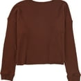 thumbnail image 2 of American Eagle Womens Solid Crop Top Blouse, Brown, Medium, 2 of 2