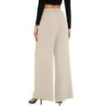 thumbnail image 3 of Xyxonk Business Casual Outfits for Women Wide Leg Pants High Waist Long Straight Palazzo Pants 2025 Trendy Business Trousers with Pockets, Beige L, 3 of 5