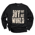 thumbnail image 3 of Joy To The World Block Distressed - Women's Garment Dyed Long Sleeve Graphic T-Shirt, 3 of 10