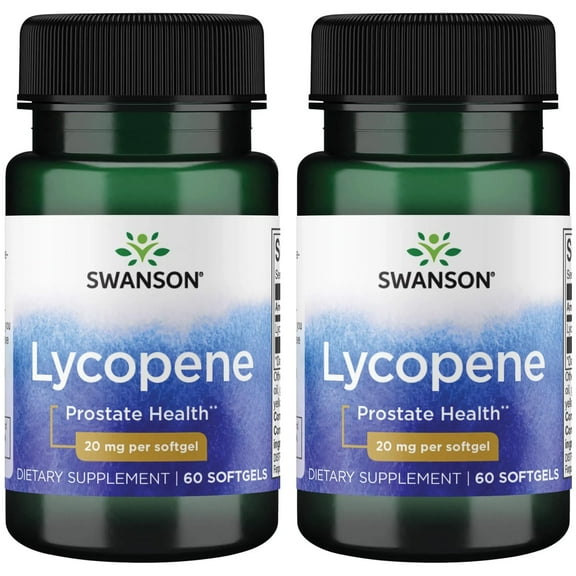 Swanson Lycopene - Natural Supplement Promoting Prostate Health, Heart Health, & Supports Blood Pressure Within the Normal Range - Mens Health Supplement - (60 Softgels) (2 Pack)