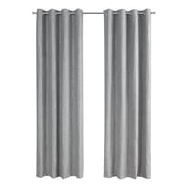 Curtain Panel 54"W X 95"L Grommet Bedroom Kitchen Micro Suede Grey