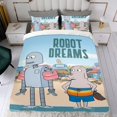 thumbnail image 4 of Sueños de robot Conjunto de sábanas temático, trío de piezas, cómodo y amigable con la piel, diseño único, regalo de decoración para el hogar para familiares, amigos y fans,140cm *210cm, 4 of 6