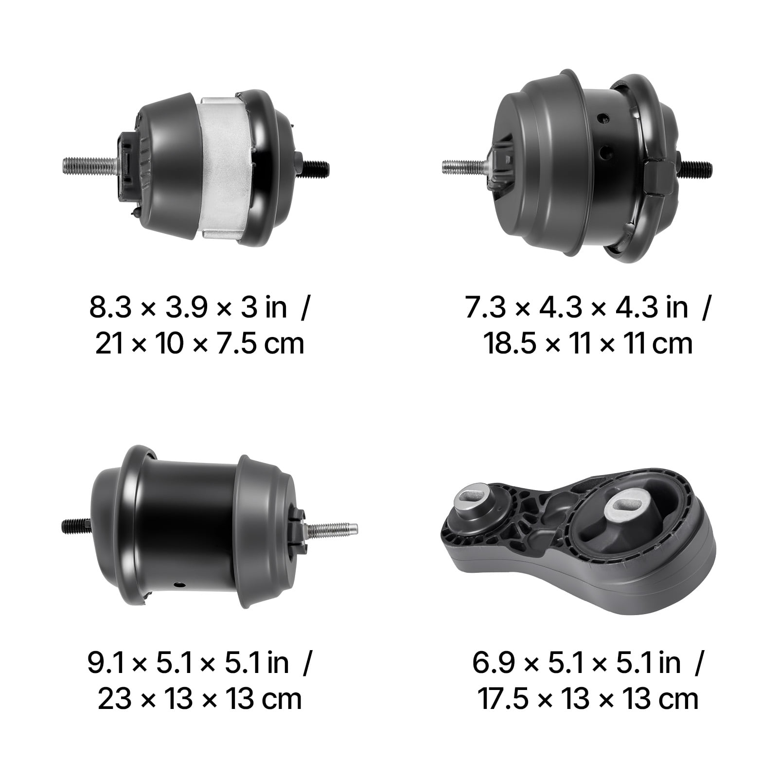 KFFKFF Engine and Transmission Motor Mount Kit Replacement, Set of 4, Compatible with 2009–2017 Chevrolet Traverse 3.6L V6, Replace OE# A5548HY, A5549HY, A5458HY, A5444, Provides Stable Support