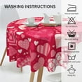 thumbnail image 6 of Happy Mother Day Tablecloth Round 60 Inch Ruitic Pink Red Love Heart Table Cloth Waterproof Fabric Farmhouse Mother Day Tablecloths Decorative for Holiday Home Party Wedding Picnic, 6 of 6