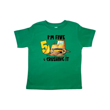 

Inktastic I m 5 and Crushing It Construction 5th Birthday Gift Toddler Boy or Toddler Girl T-Shirt