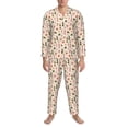 thumbnail image 3 of Balery Wine Bottles With Grapes Pijama para Hombre de Dos Piezas con Manga Larga, Conjunto de Dormir y Descanso Suave con Bolsillos-Large, 3 of 7