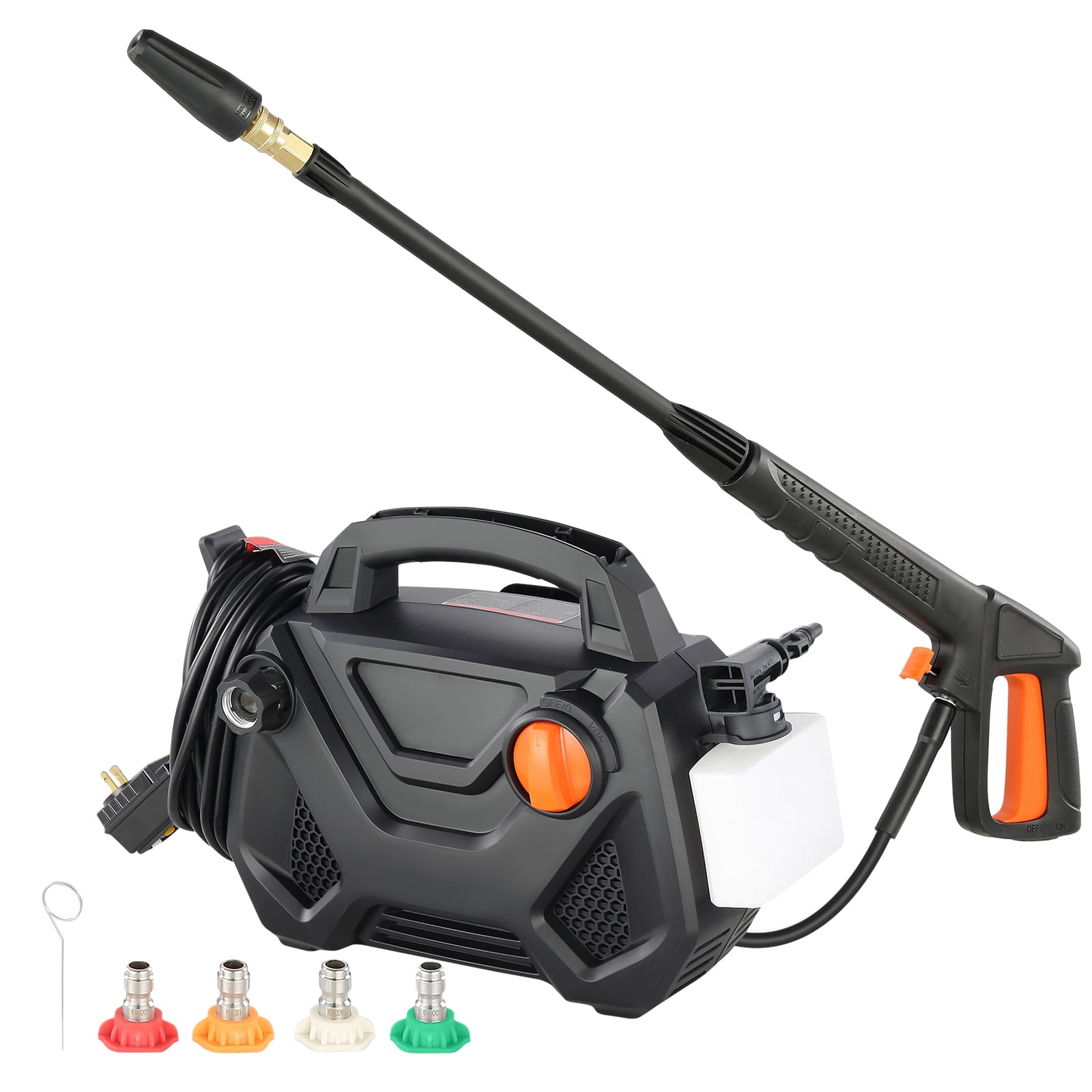 BENTISM 2150 PSI at 1.85 GPM Electric Cold Water Pressure Washer, Built-in Storage for Nozzles