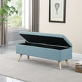 thumbnail image 3 of HomePop Modern Tufted Storage Bench, 48"W x 16.25"D x 18.5"H, French Blue, 3 of 12
