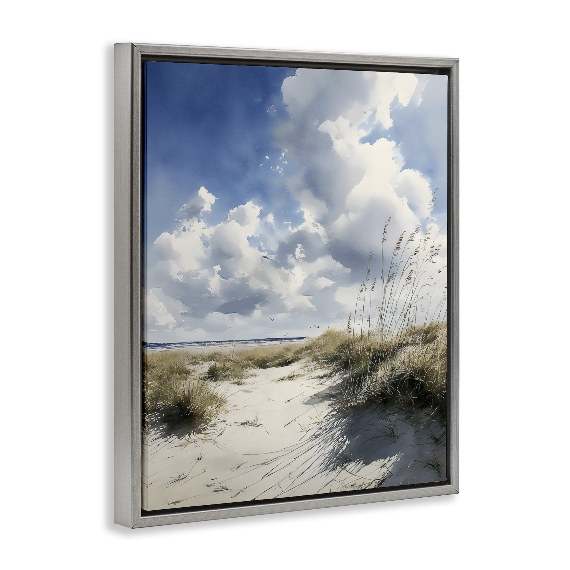 Stupell Industries Dunes In The Sunshine Gray Framed Floater Canvas Wall Art, design by Franklyn Gregory
