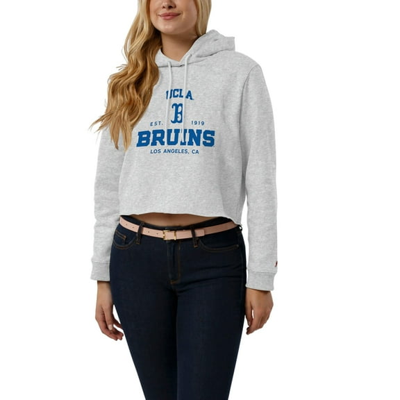 Women's League Collegiate Wear Heather Gray UCLA Bruins 1636 Cropped Pullover Hoodie